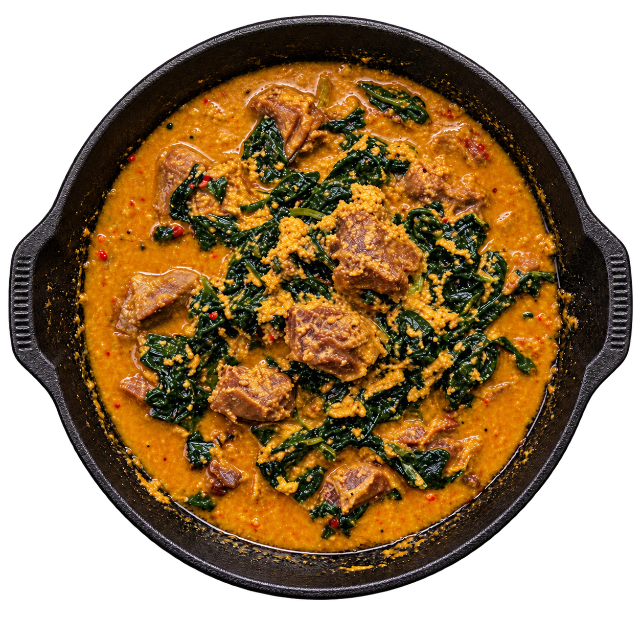 Egusi-style stew with greens